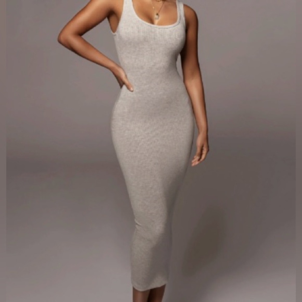 JLUXLABEL Elegant Gray Sleeveless Dress